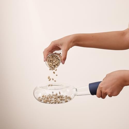 Portable Glass Coffee Bean Roaster, 11.8 x 11.8*5.9*3.5 white and transparent