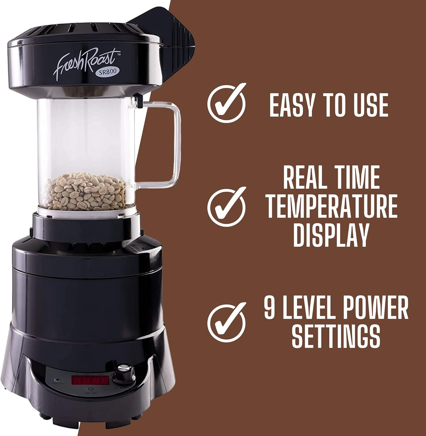 SR800 Coffee Roaster – Roast Coffee at Home – Variable Heat and Fan Control – Di