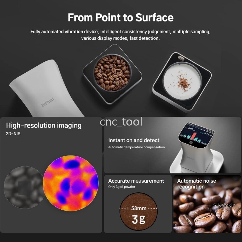 DiFluid Omni Coffee Bean Roast Level Roasting Degree & Particle Size Analyzer