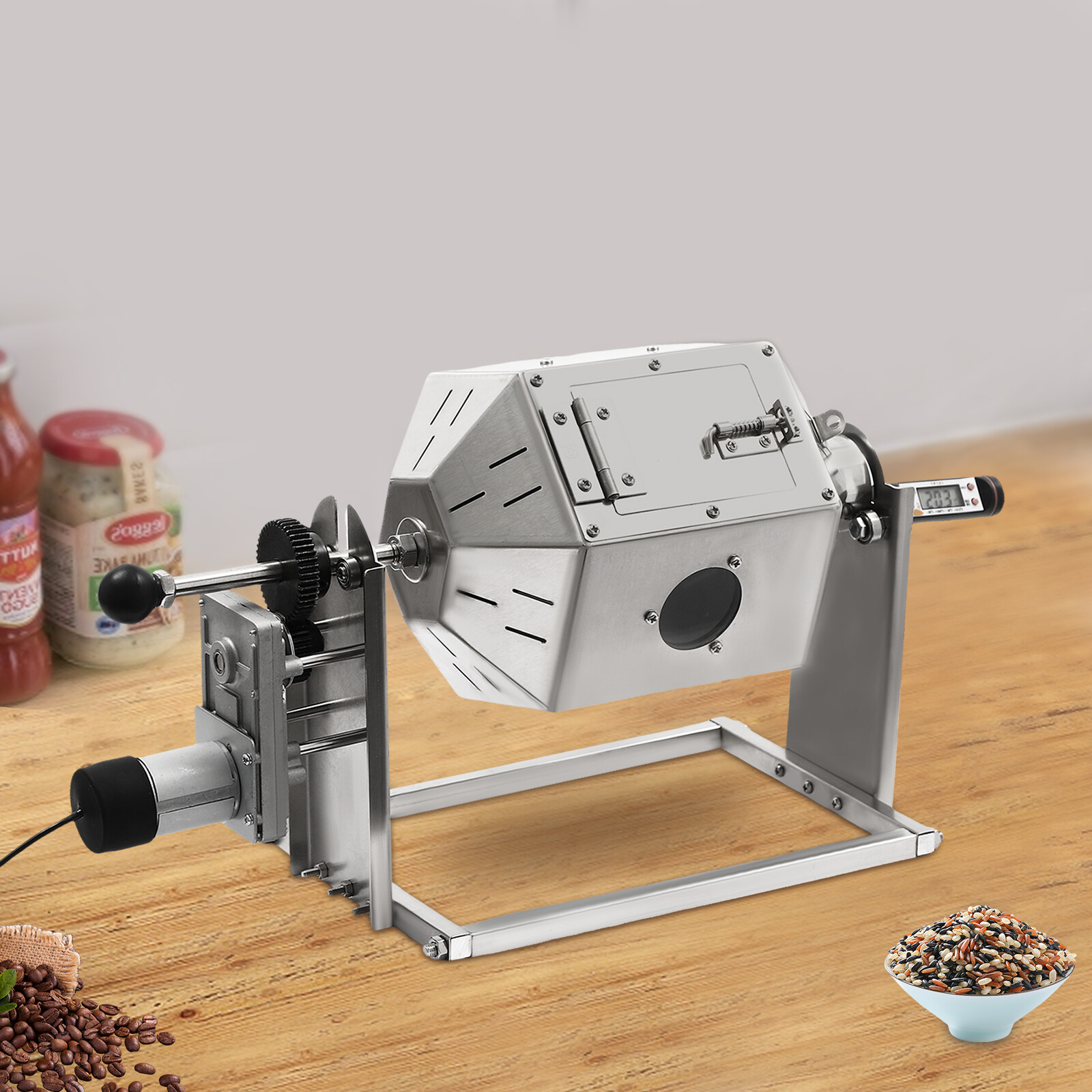 3.8L/3.45Qt Coffee Bean Roaster Commercial Coffee Bean Roaster Machine Drum Type