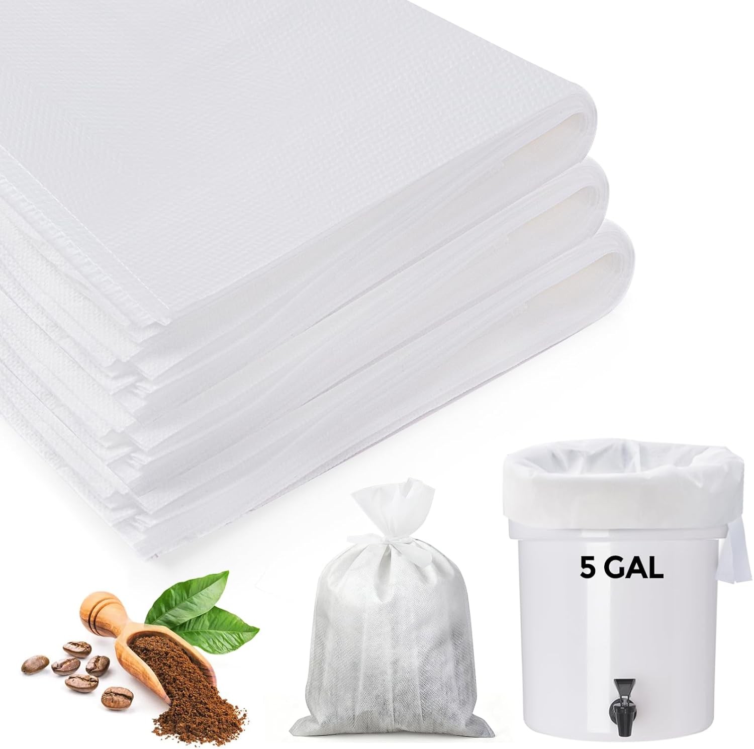 60PCS mercial Cold Brew Coffee Bags with Dstring, 20″ X 20″