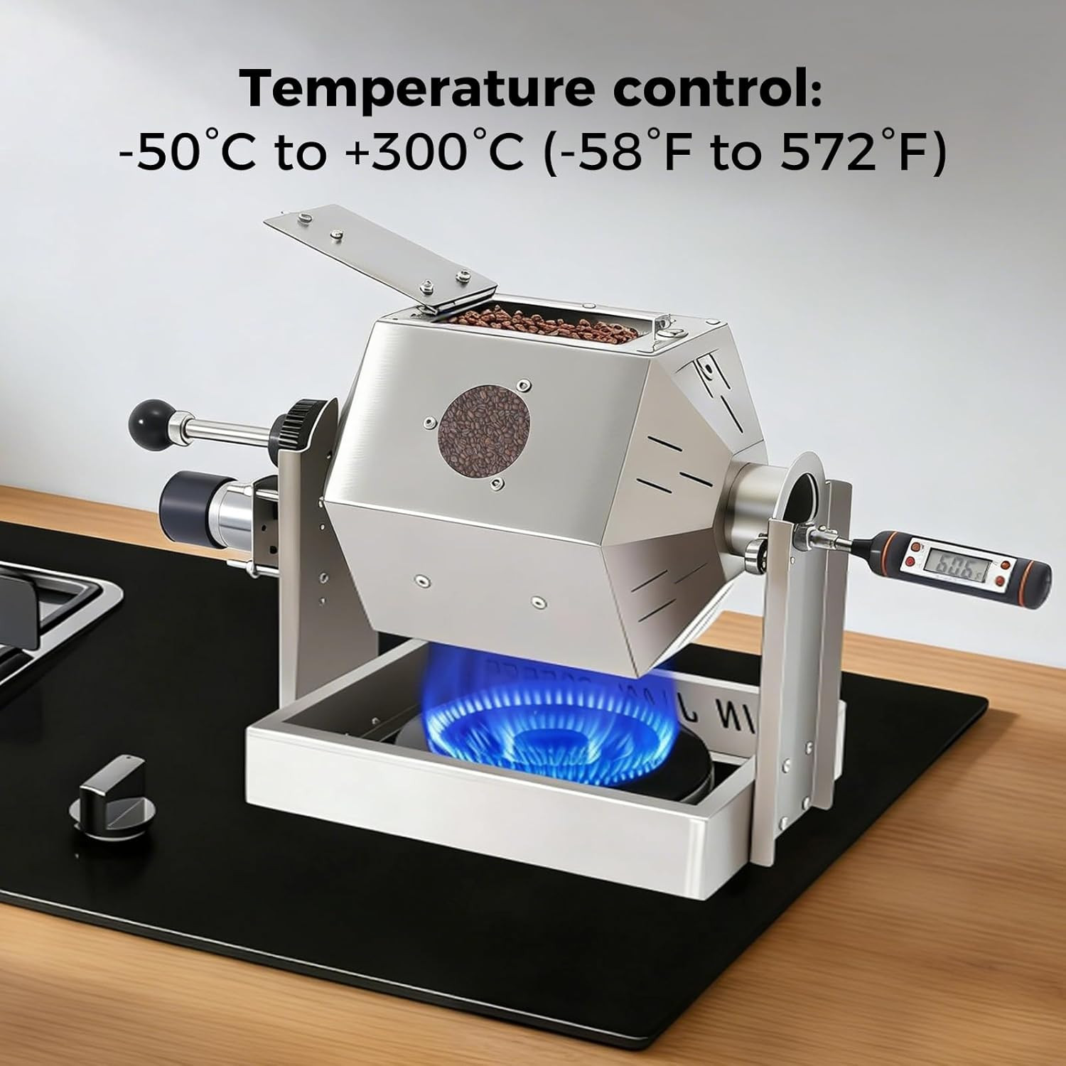 Electric Coffee Bean Roaster Stainless Steel Drum Roaster for Home Use