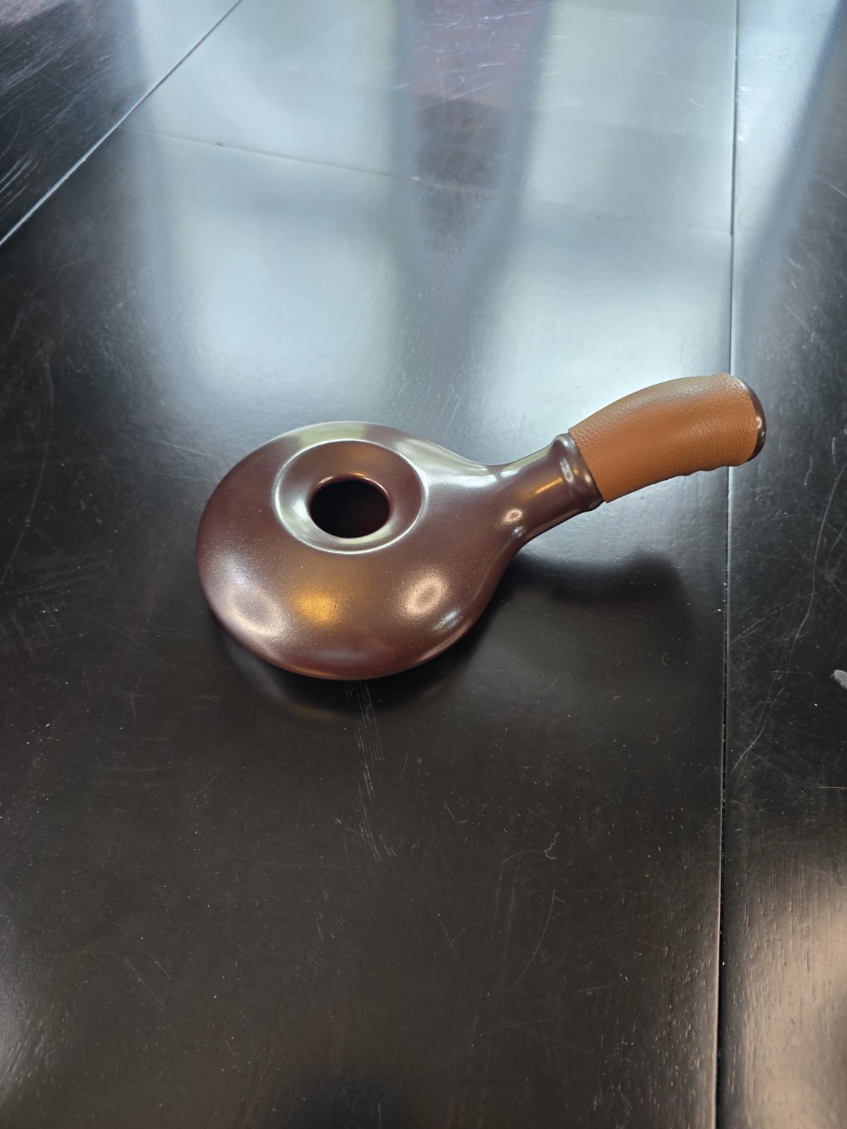 Nuvo Eco Ceramic Coffee Bean Roaster Brown Leather Strap Handle Korea