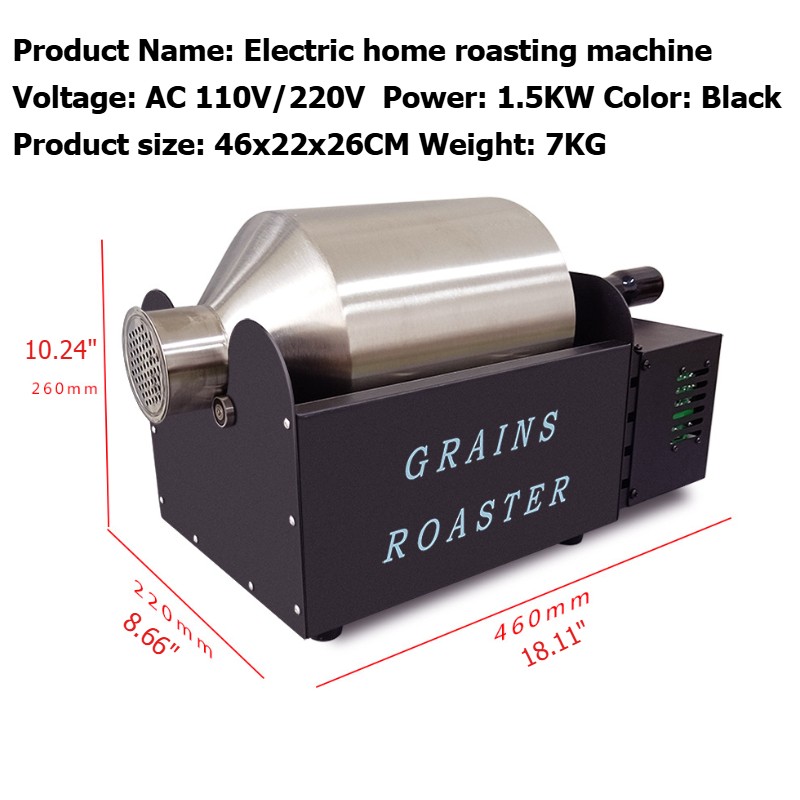 1500W Electric Coffee Roaster For Sesame Grains Melon Seeds Peanut Coffee Bean