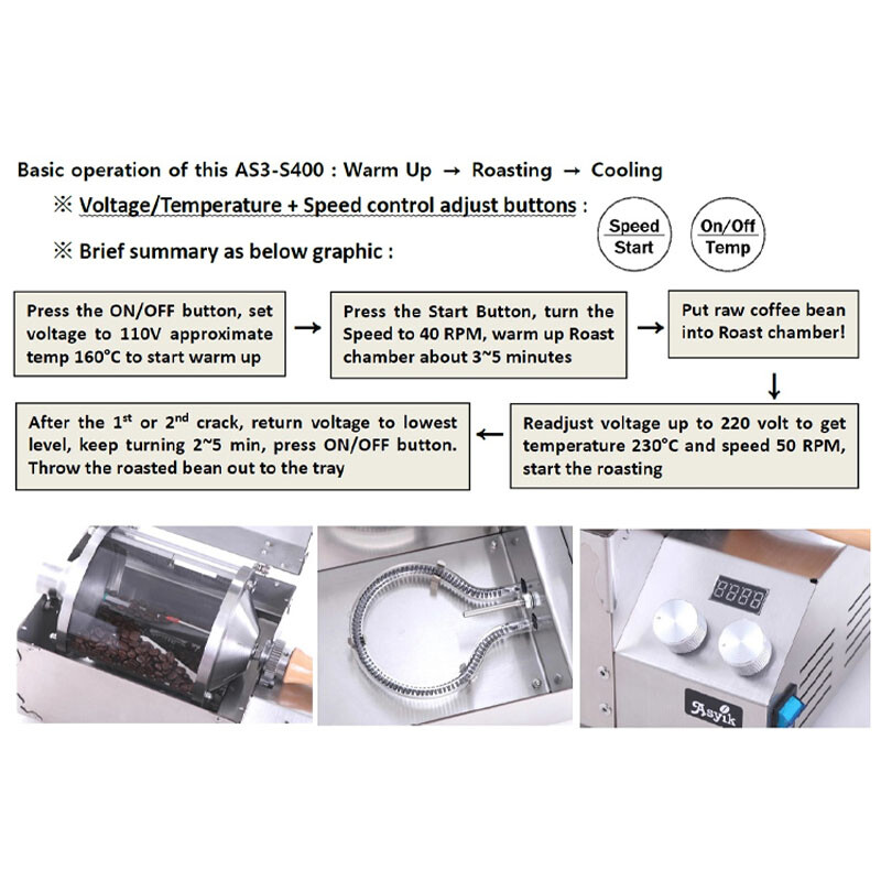 Home Coffee Roaster Coffee Bean Roaster Machine Coffee Sliver Skin Extractor400g