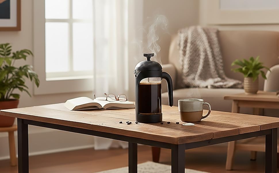 French Pr Coffee Maker 12 Ounce with Heat Resistant Borosilicate