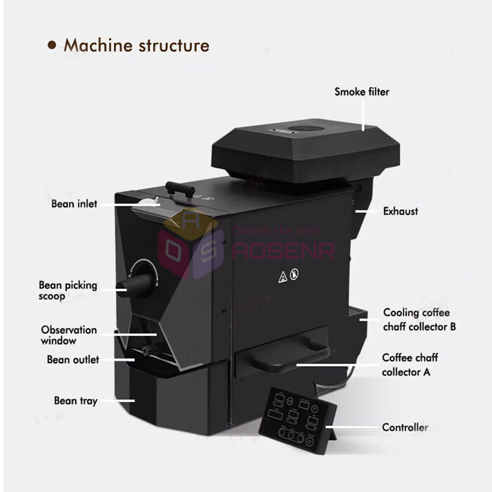 Simulates Direct Fire Electric Drum Coffee Roasting Machine Coffee Bean Roaster