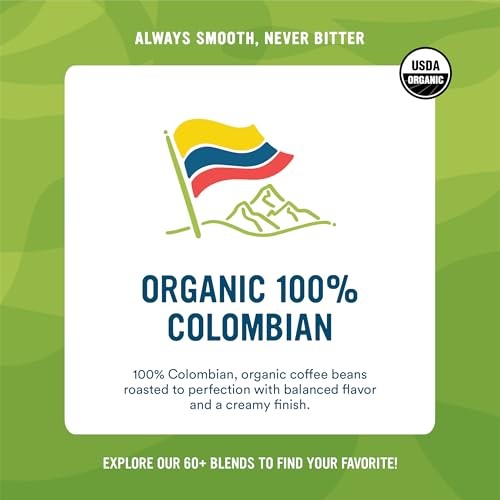 Roasted Whole Bean Coffee, 4 Pound 64 Ounce (Pack of 1) Organic 100% Colombian