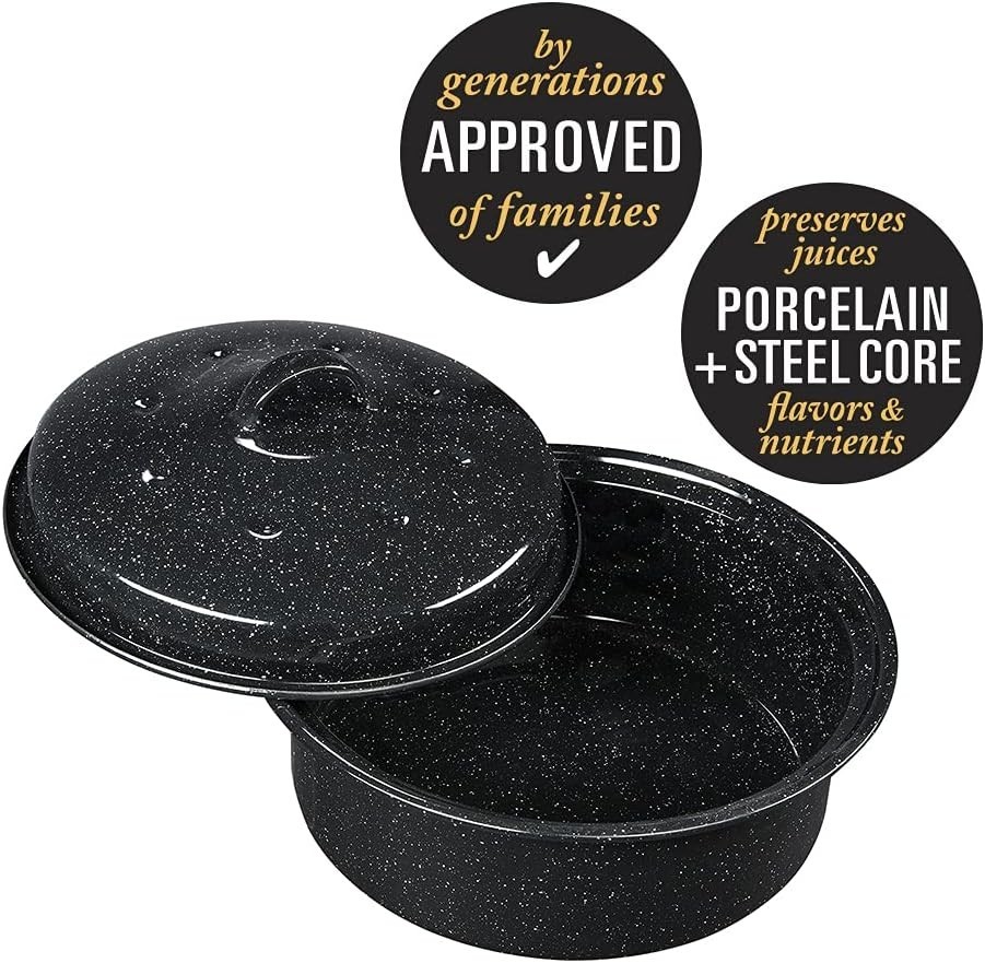 Versatile 8.7″ Round Roaster for Poultry & Vegetables – Non-Stick & Safe