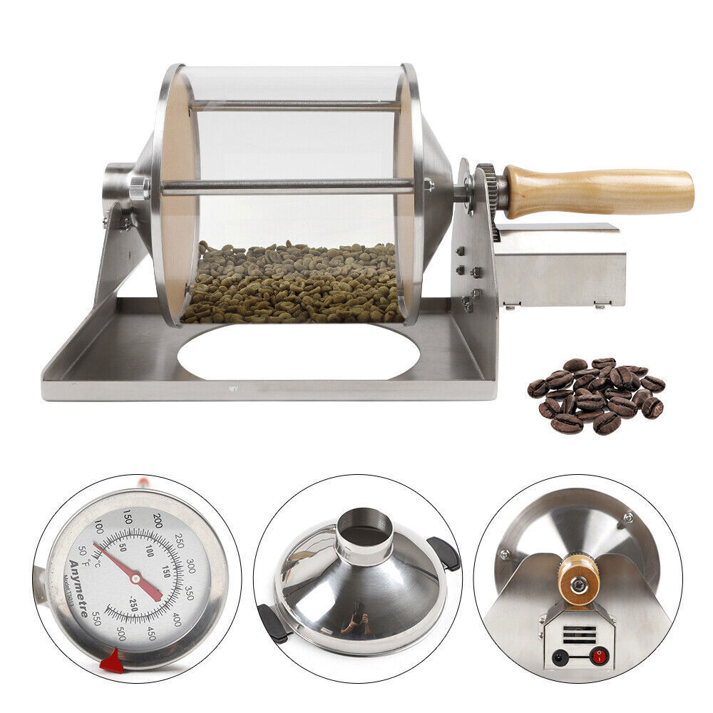 Coffee Bean Roaster 1 pound Roasting Machine Nuts Home Coffee shop Wooden handle
