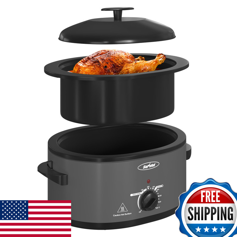 Sunvivi Roaster Oven Self-Basting Lid Electric 8-Quart Turkey Roaster Oven