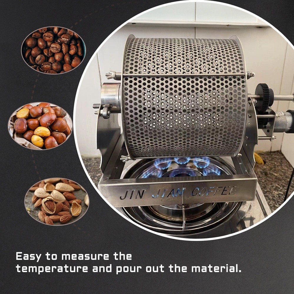 3.8L/1KG Electric Coffee Bean Roaster 360°Rotation Adjustable Speed For Home Use