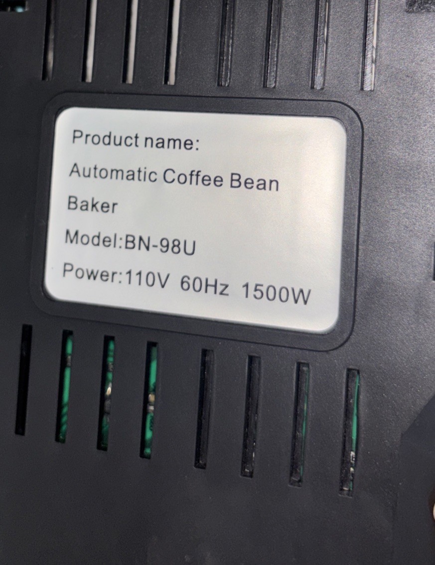 Automatic Electric Coffee Bean Baking Machine Hot-air Coffee Baker Roaster 1500W