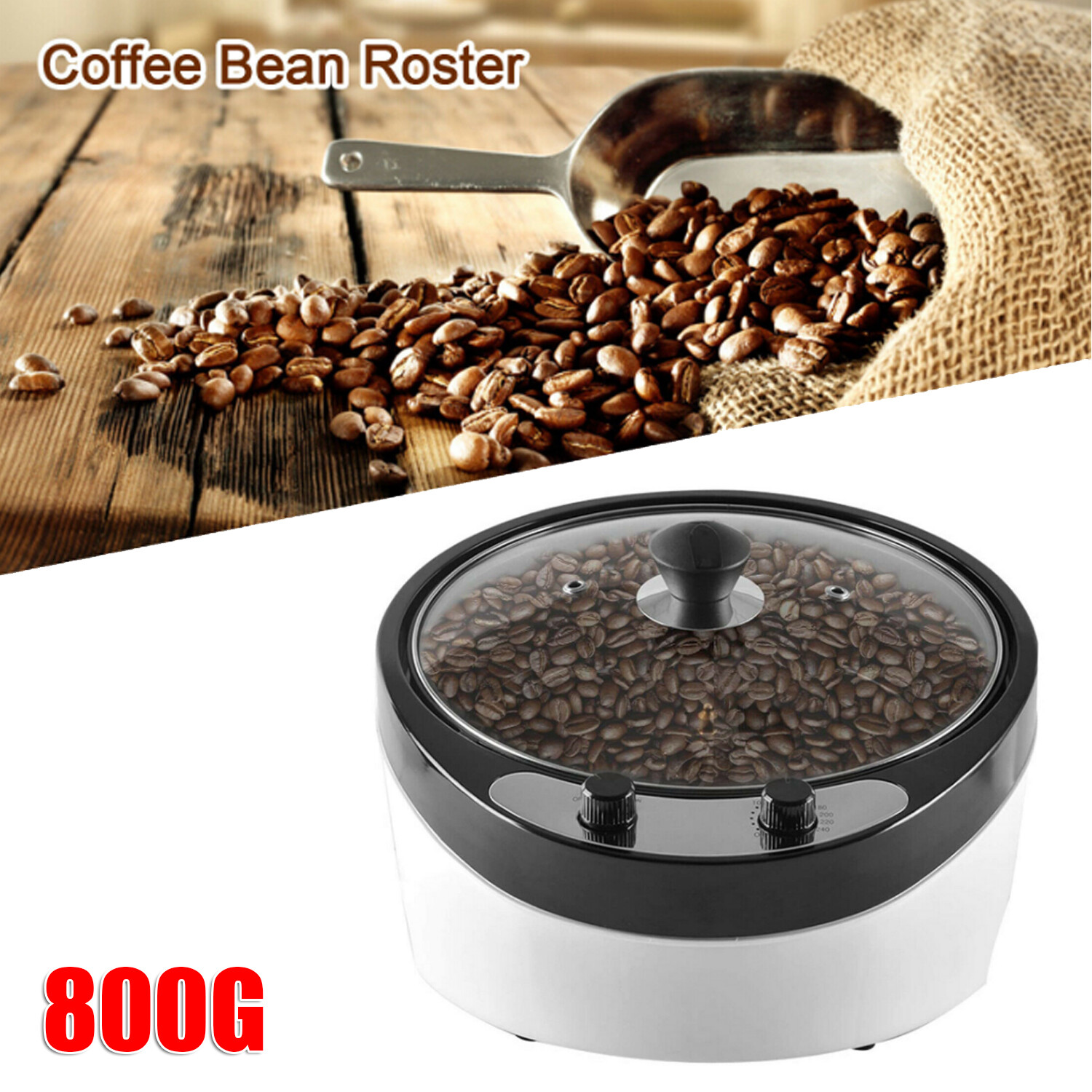 800g 800W Electric Coffee Roaster Machine for Home Coffee Beans Roaster 110V