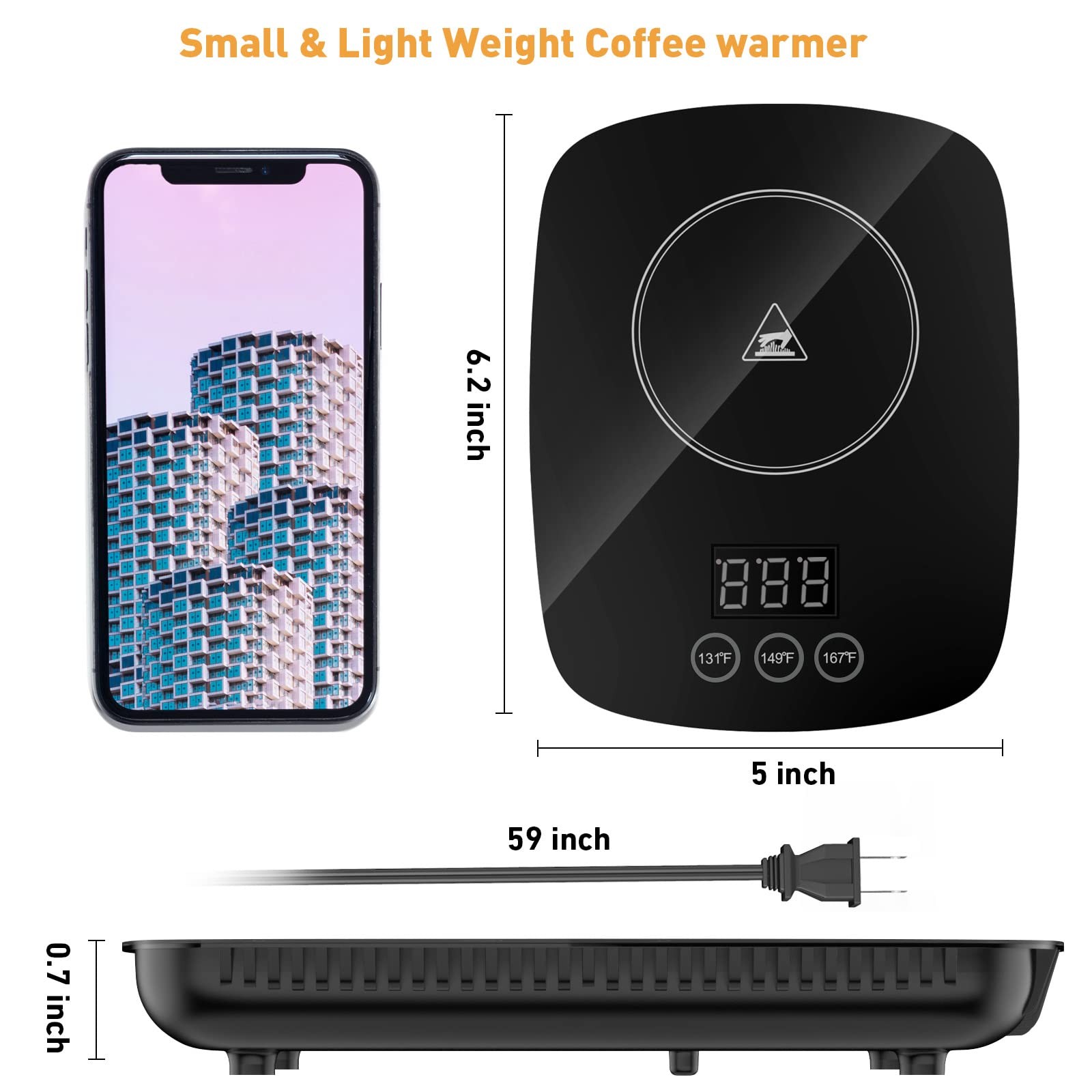 YEOSEN Coffee Mug Warmer,Upgrade Cup Warmer Upgrade Warmer, Black
