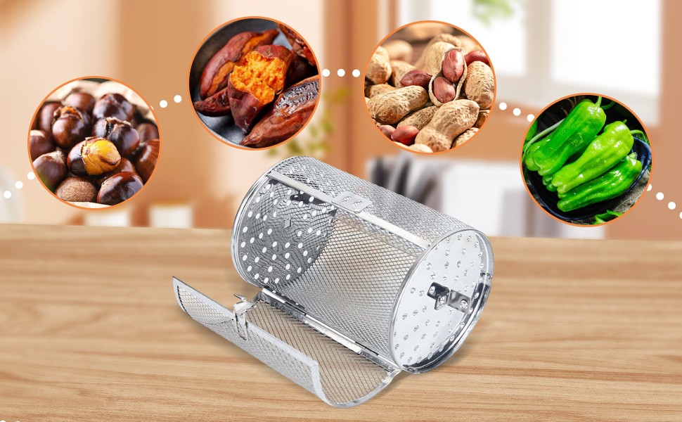 Roaster Drum Oven Cage Bakeware Rotatable 10inch for Home BBQ