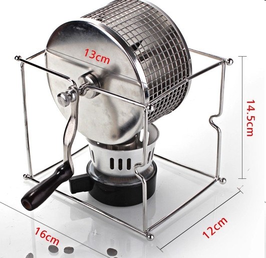 NEW Manual hand Stainless Steel Coffee Bean Roaster Machine home fast shipping
