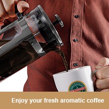 French Pr Coffee Tea Maker, Upgrade Heat Cold Resistant Thiened Glass