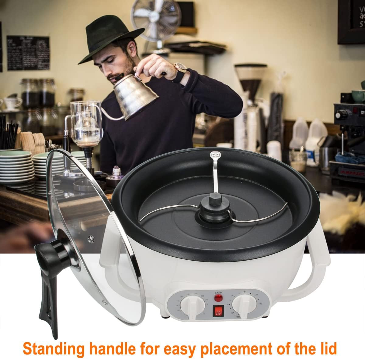 Premium Home Coffee Roaster with Timer – 1200W 110V for Perfect Brews
