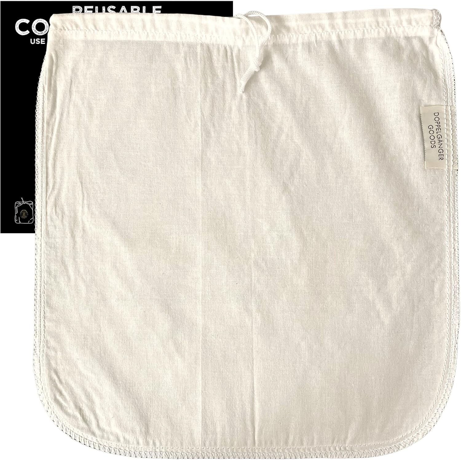 (1-Pa, Lar 12in x 12in) Organic Cotton Cold Brew Coffee Bag – Designed