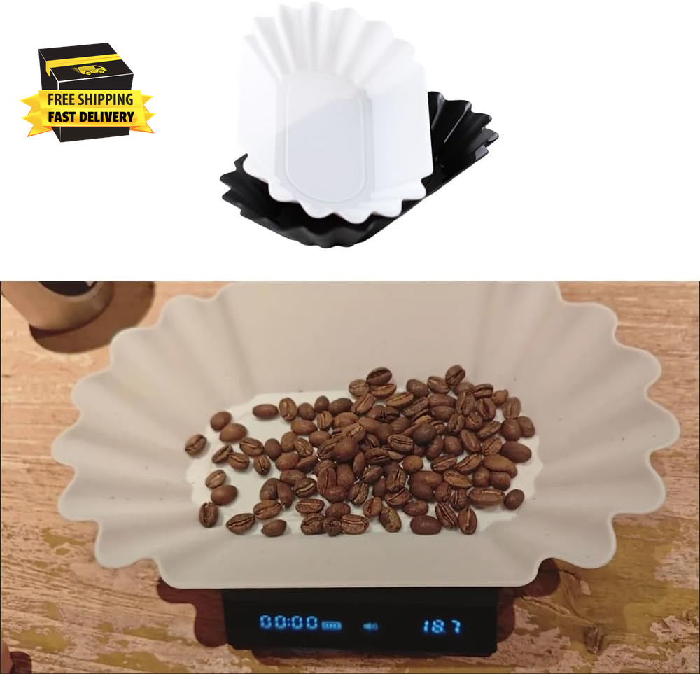 2 Pack Coffee Scale Weight Boats Coffee Bean Weighing Tray Roast Whole Beans Pan