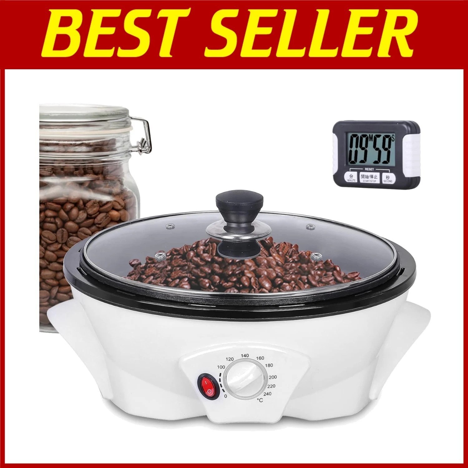1.1lb Coffee Roaster for Baking Fresh Beans – Timer-~