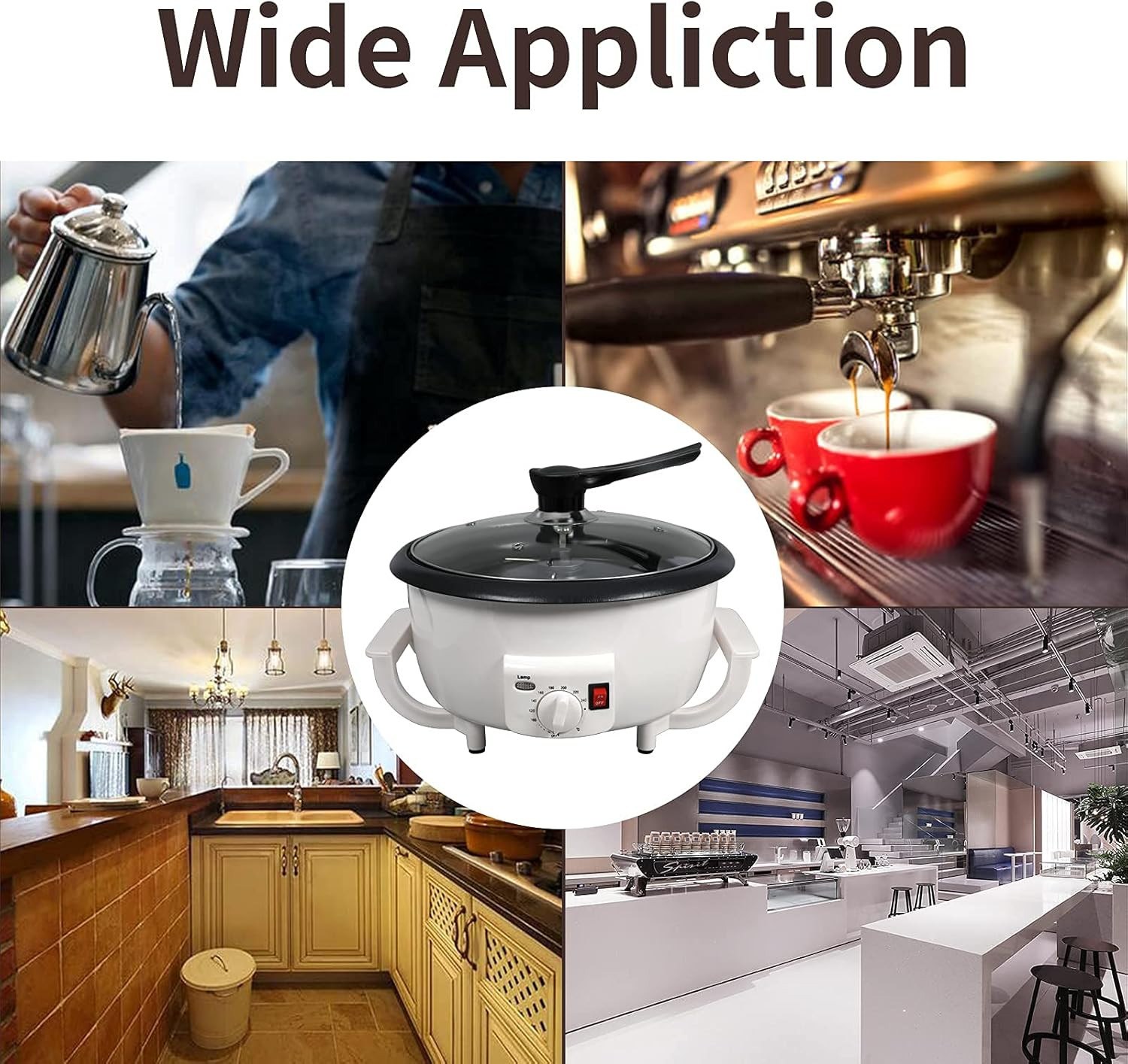 800G Home Coffee Roaster with Timer & Non-Stick, 110V 1200W Power