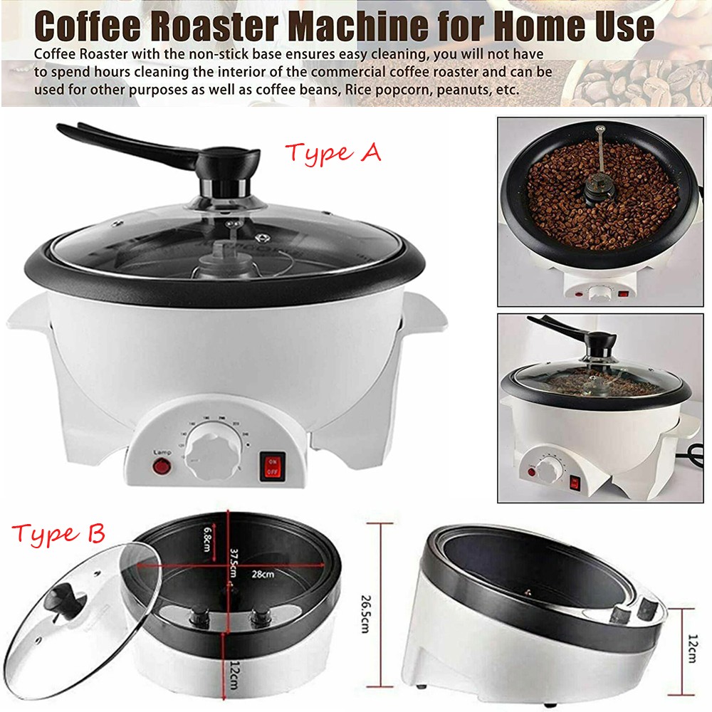 110V Home Coffee Bean Roasting Roller Machine 750g Automatic Electric Baker US