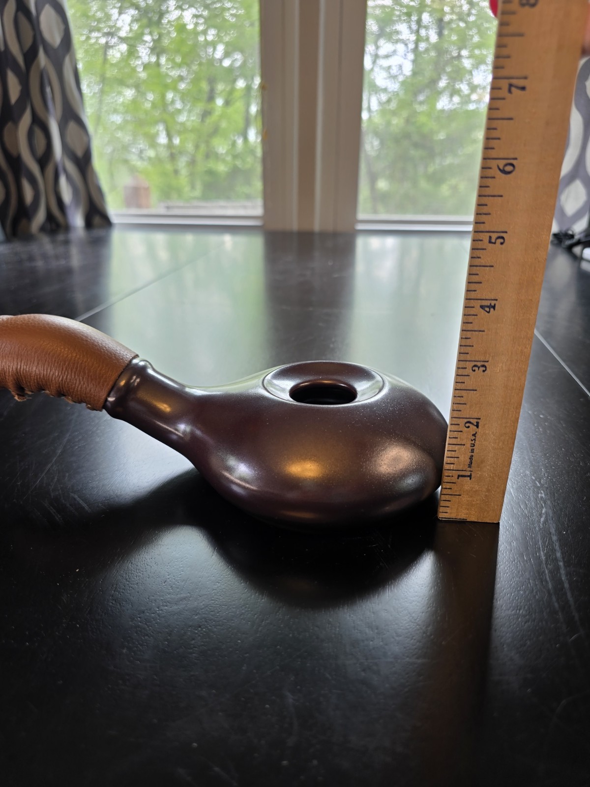 Nuvo Eco Ceramic Coffee Bean Roaster Brown Leather Strap Handle Korea