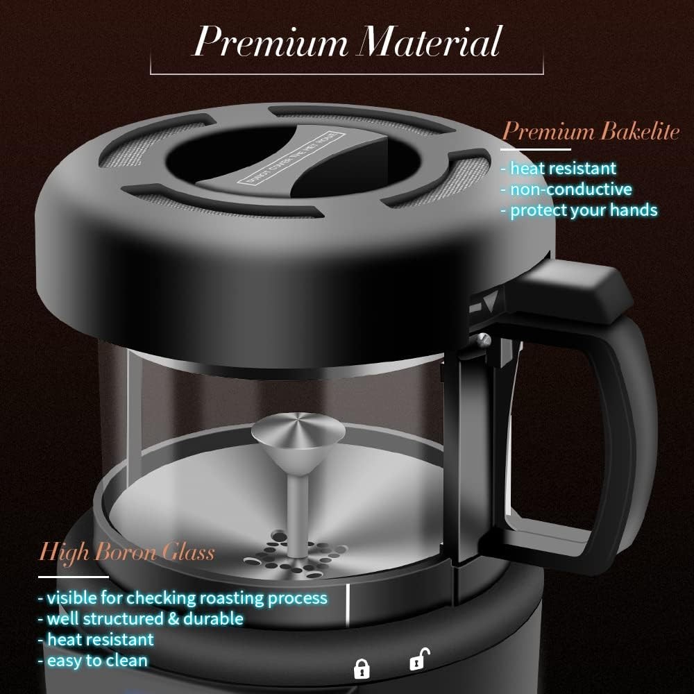Coffee Bean Roaster Machine – Home Use Air Coffee Roaster with Adjustable Timer
