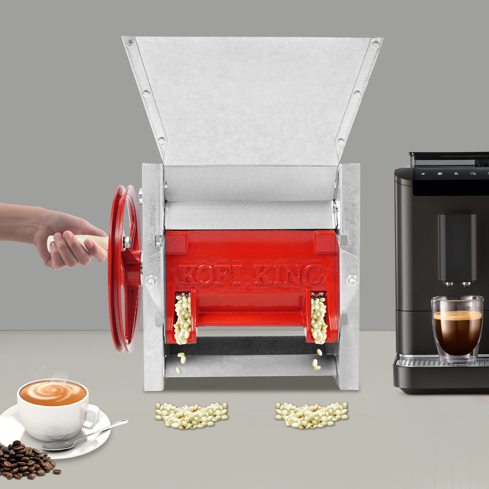 Hand Crank Coffee Bean Peeling Machine Sheller Manual Fresh Coffee Bean Peeler