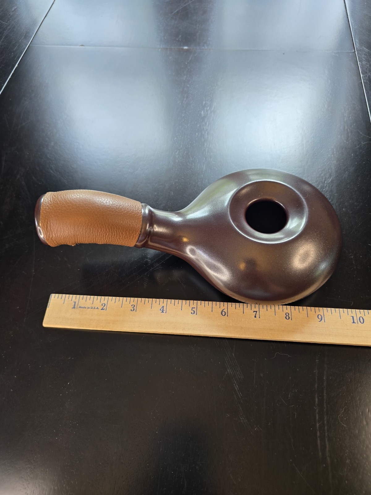 Nuvo Eco Ceramic Coffee Bean Roaster Brown Leather Strap Handle Korea
