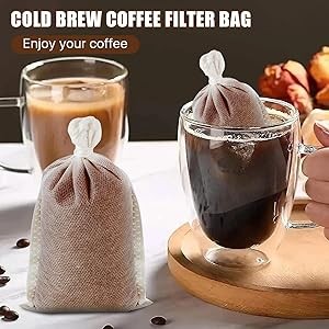 100pcs Cold Brew Coffee Bags, 6” x 8” No M Disposable Bags