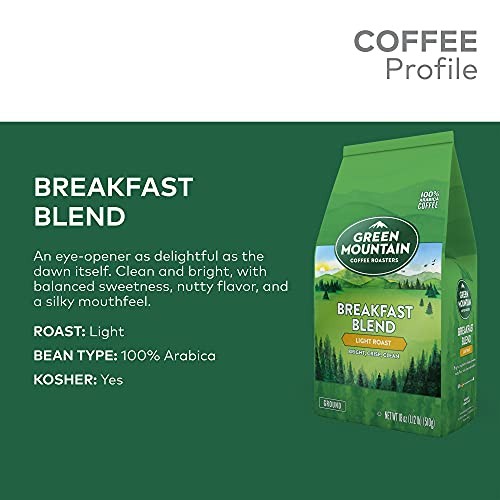 Coffee, Light Roast, Bagged 18 oz 1.12 Pound (Pack of 1) Breakfast Blend Ground