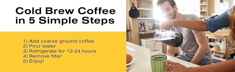 Cold Brew Coffee Maker – 32 oz Glass Coffee Cold Brew Maker and
