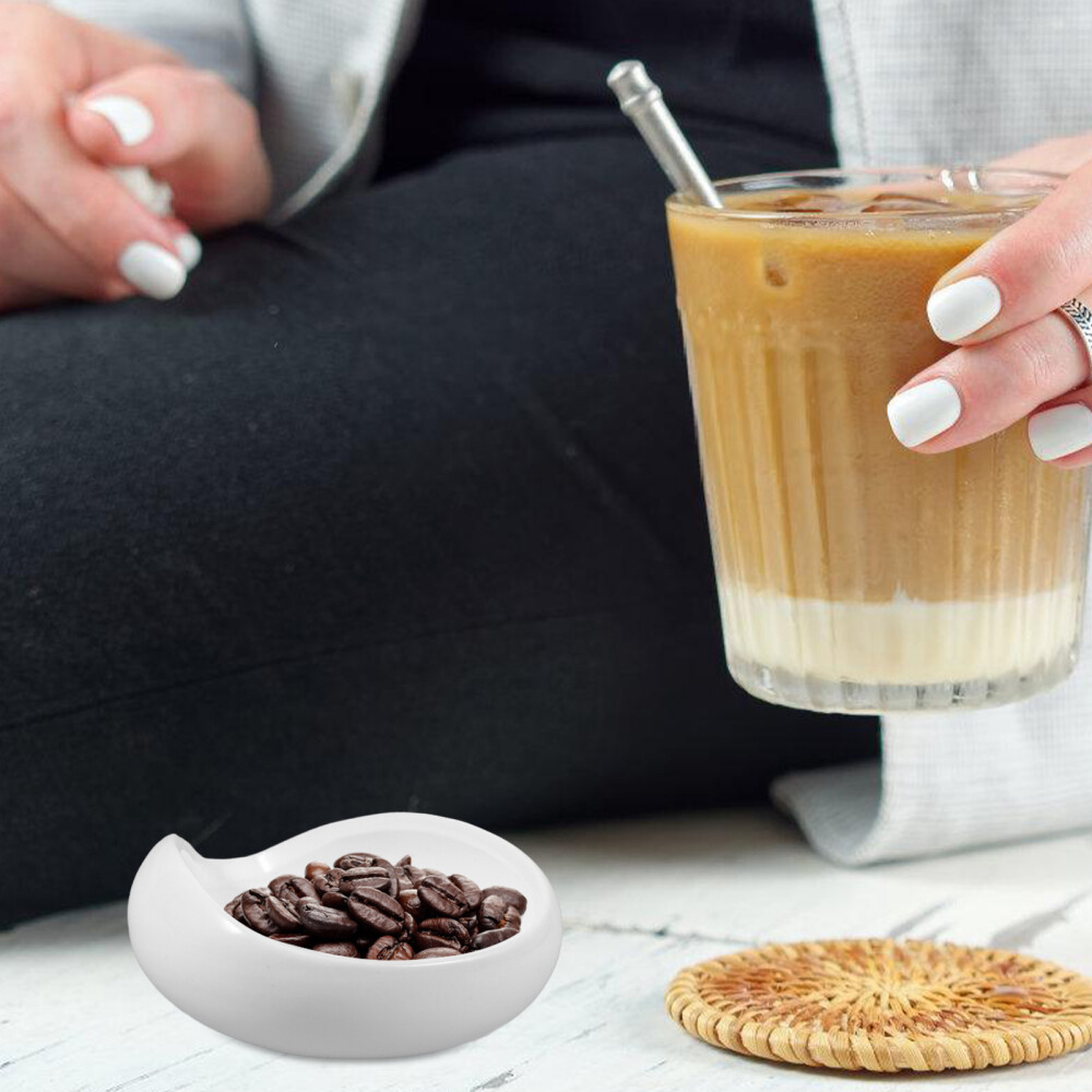 1PC Coffee Bean Dosing Cup Ceramic Dosing Vessel Tray Coffee Bean Plate Dish
