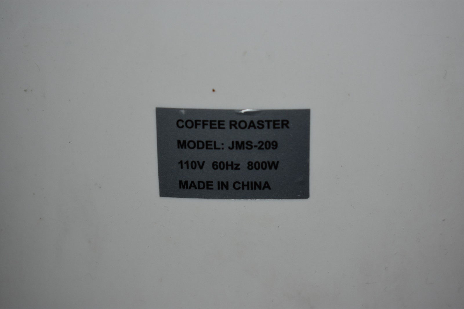 JMS-209 Air Coffee Roaster 800W 110V Timer Auto Shut-Off White/Black