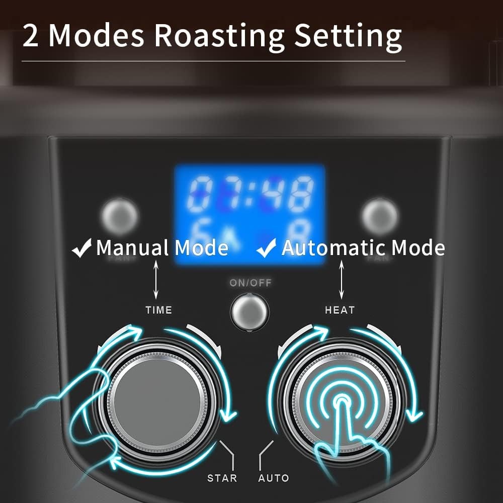 Coffee Bean Roaster Machine – Home Use Air Coffee Roaster with Adjustable Timer