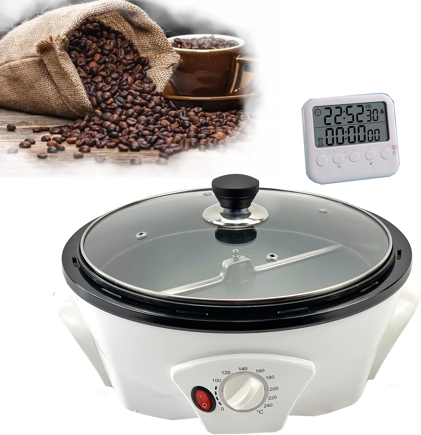 500G Coffee Bean Roaster Household Coffee Roasters Machine with Timer Electric C
