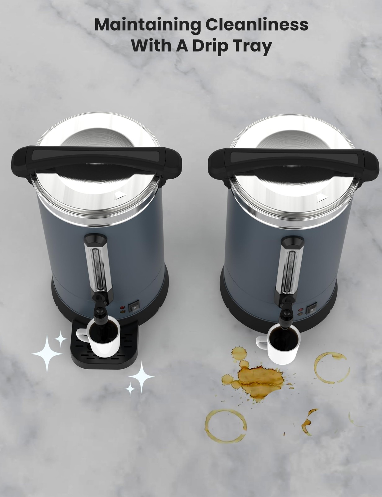 120 Cup Commercial Electric Coffee Urn Stainless Steel Hot Water Dispenser