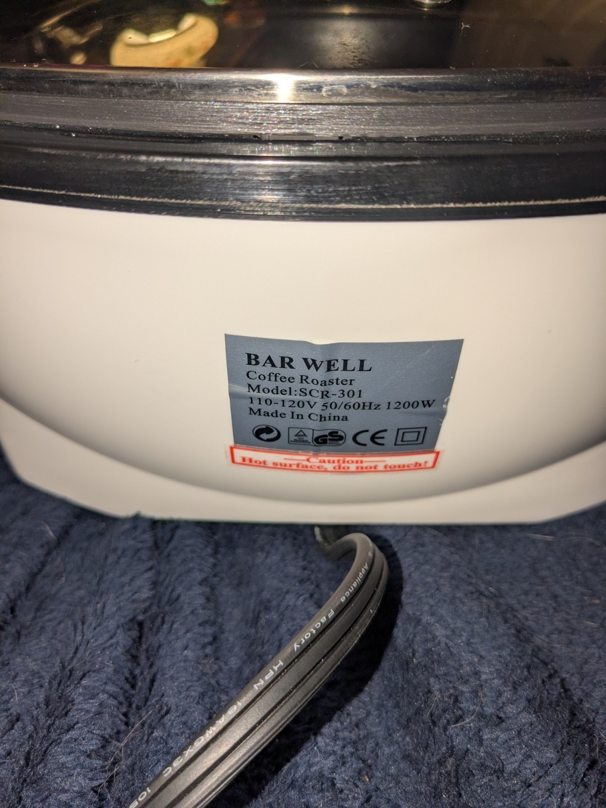 Authentic Barwell Electric Coffee Roaster 1200 Watt & Temperature Control Nice
