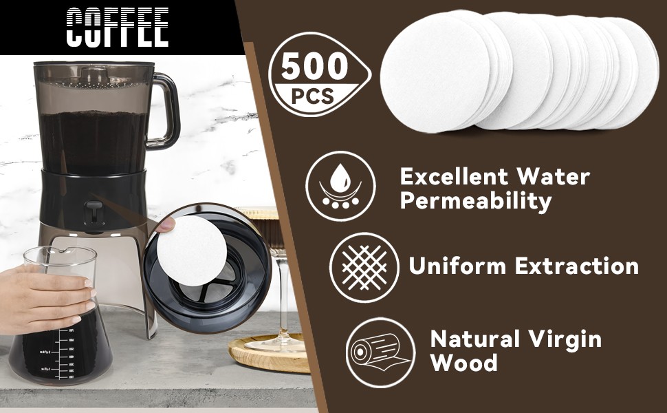 Coffee s patible with Cold Brew Coffee Maker, 500 Pcs White
