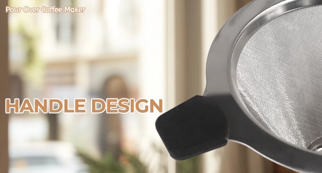 Pour Over Coffee Maker 800ml with 304 Stainl Steel Wooden Collar