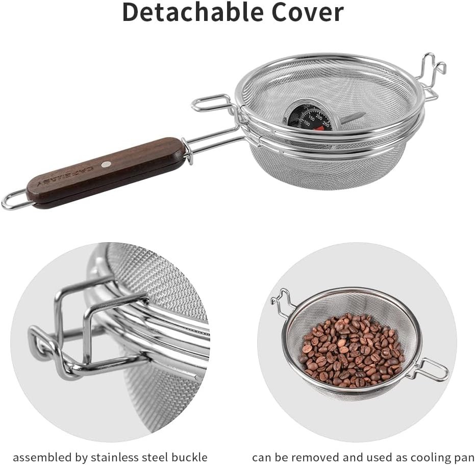Home Coffee Bean Roaster Tool – Portable Stainless Steel Handy Coffee Roaster…