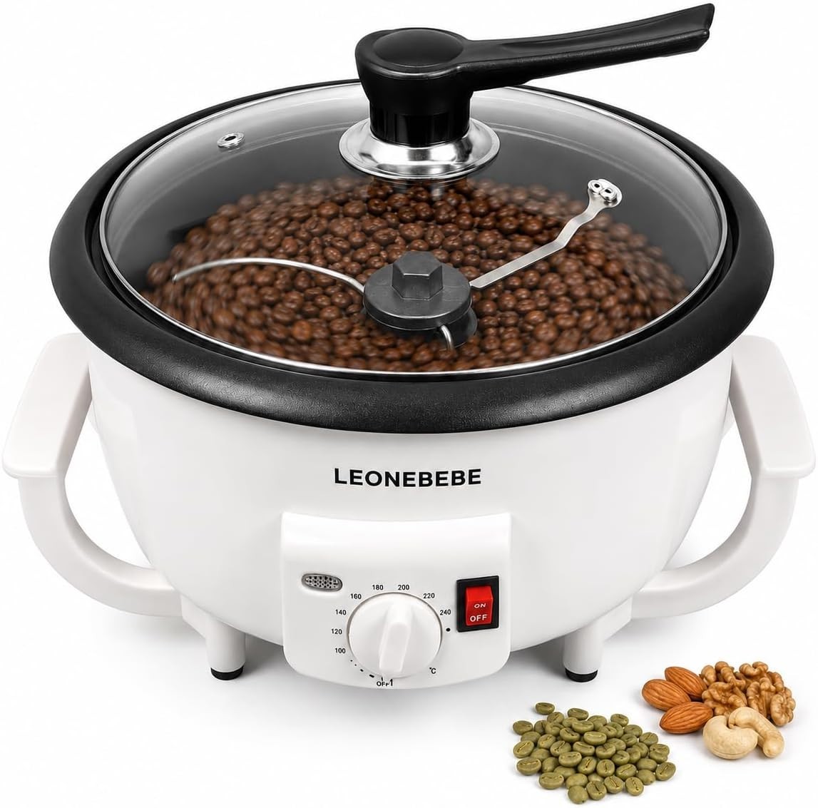 Home Coffee Roaster Compact 0.75Kg Stainless Steel Electric No Smoke Kitchen