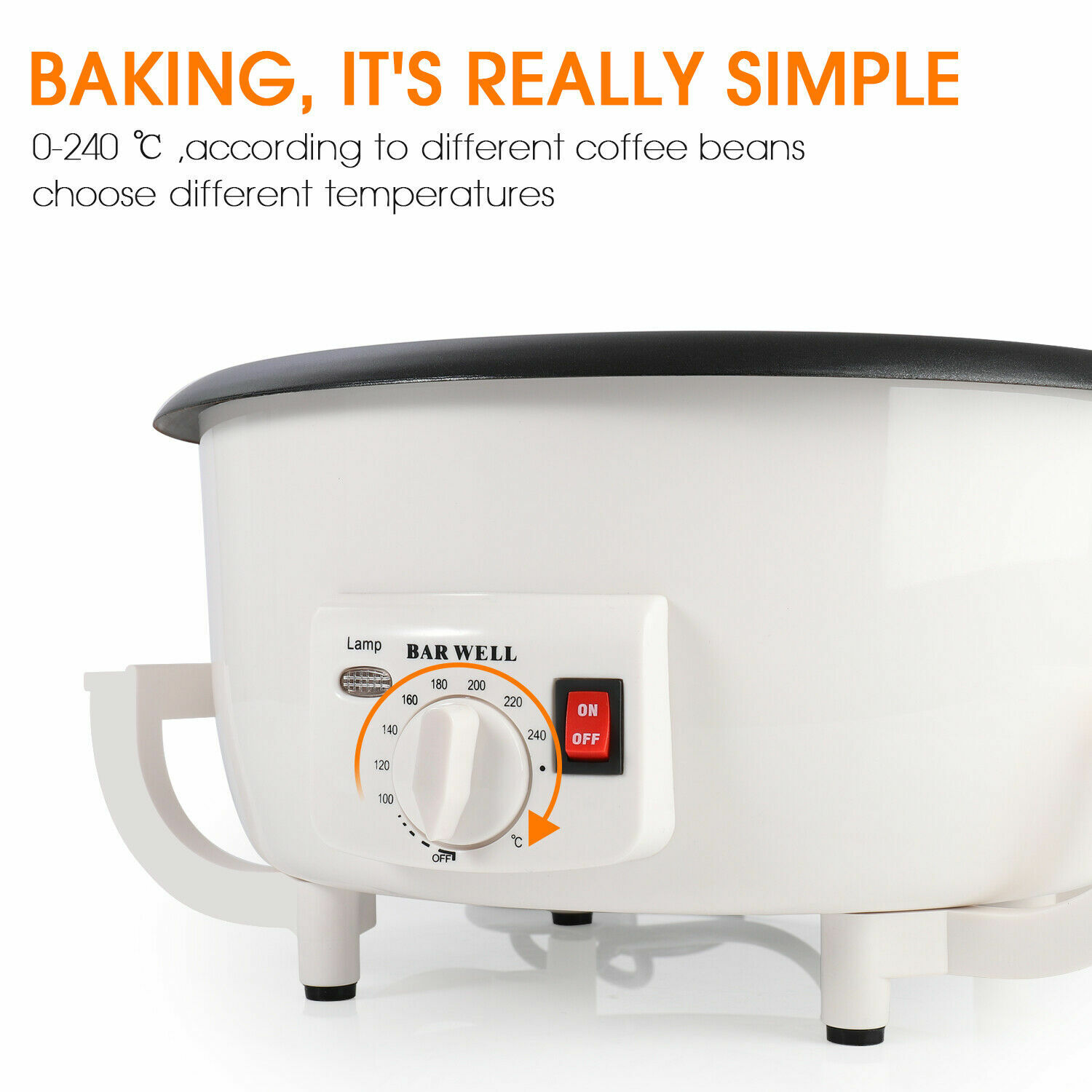 110V 1200W Home Use Electric Coffee Bean Roaster Machine Coffee Beans Baker US