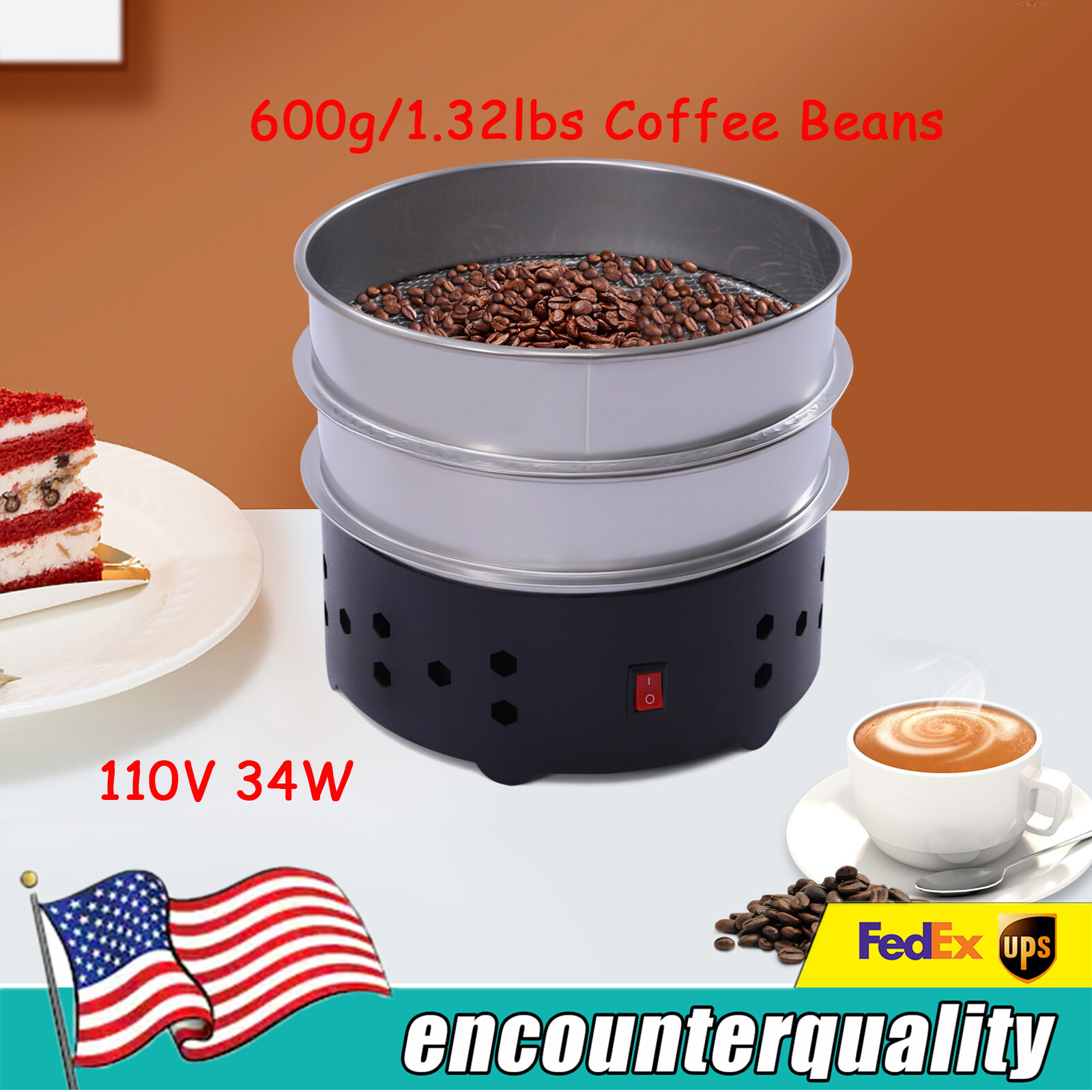 Electric Coffee Bean Cooler Coffee Bean Cooling Machine & Stainless Steel Mesh