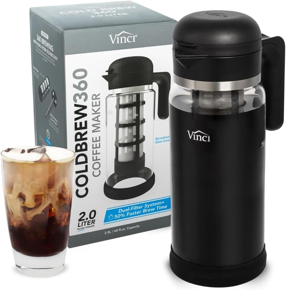 Cold Brew 360, Glass Cold Brew Coffee Maker Featuring Patented