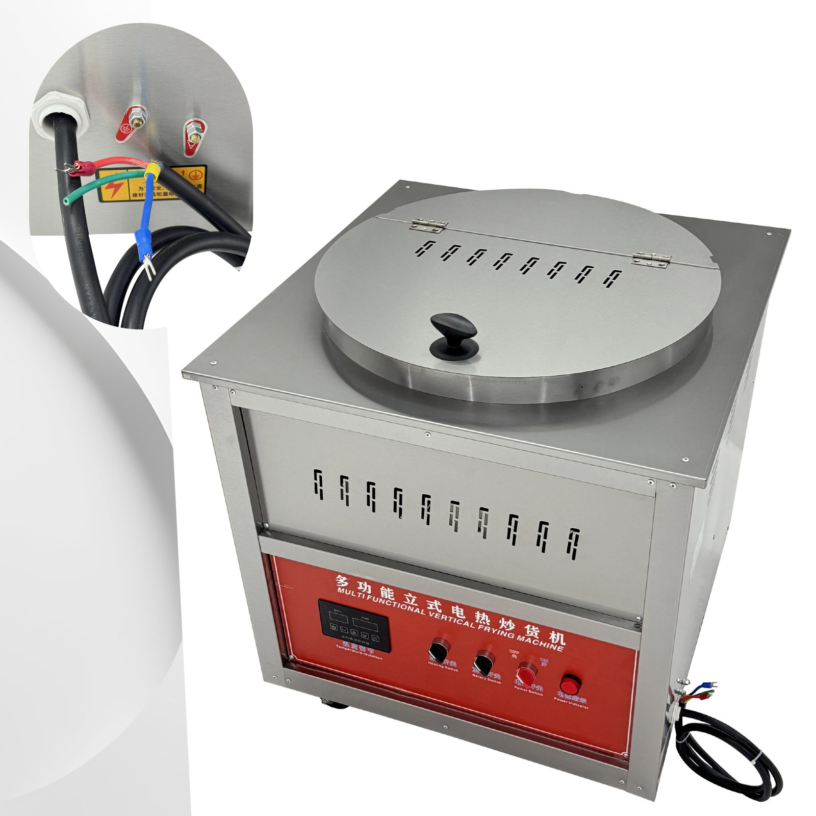 Commercial Electric Cofe Bean/Nut Cast Iron Pot Roasting Machine 7.5kg 220V 1PH