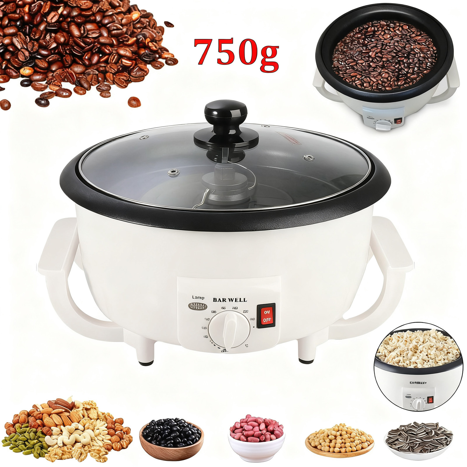 750g Home Electric Coffee Bean Roasting Baking Machine 110V Coffee Roaster New
